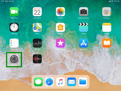ouvrir les réglages d’un iPad