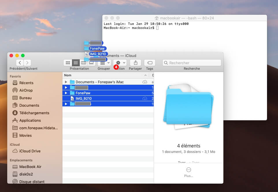 Utiliser la commande « chflags hidden » à cacher un fichier ou dossier sur Mac