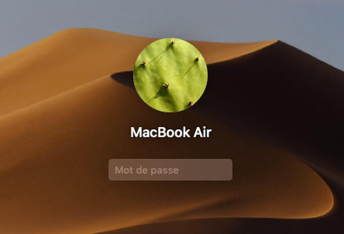 Se connecter avec le compte d’utilisateur sur MacBook