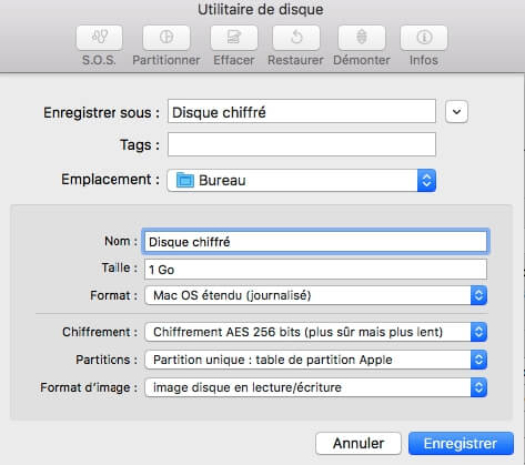 créer un dossier chiffré