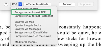 Enregistrer un fichier au format PDF sur Mac