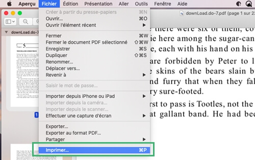 Imprimer un fichier PDF sur Mac