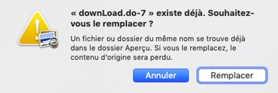 Remplacer un fichier PDF sur Mac
