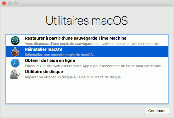 Mac Mode de récupération