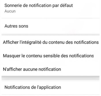 Masquer les notifications Android