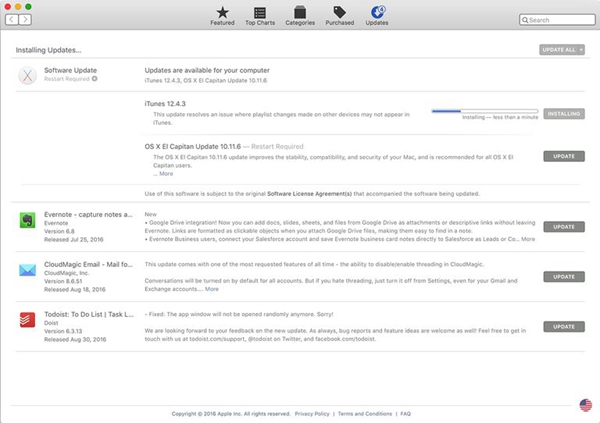 mis à jour iTunes Mac