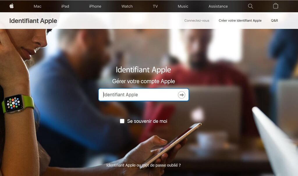 Cliquer sur « Identifiant Apple ou mot de passe oublié ? »