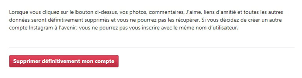 Supprimer votre compte Instagram