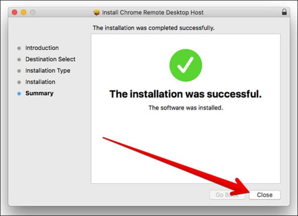 terminer installation de chrome remote