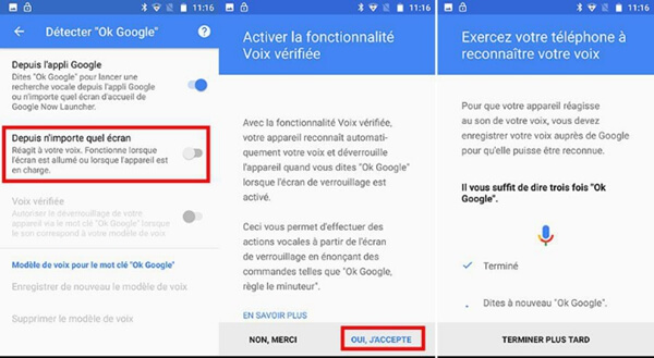 Utilisation de la reconnaissance vocale avec OK Google pour déverrouiller votre Samsung