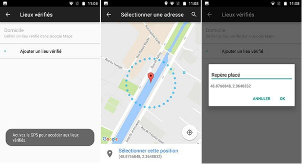 Utilisation des lieux vérifiés pour déverrouiller votre Samsung