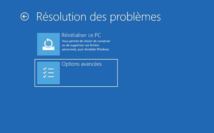 configuration de windows - résoudre le problème