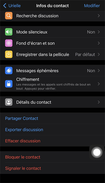 selectionner la conversation