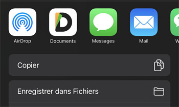 selectionner option mail